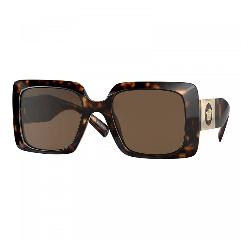 

Солнцезащитные очки Versace, квадратная оправа, цвет «гавана», темно-коричневые линзы, Ve4405108/73 Versace, Havana