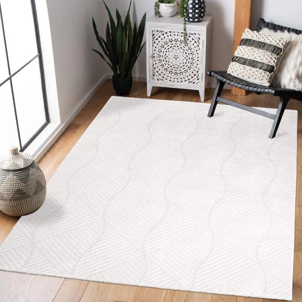 

Ковер Carpet City "Ковер Friseé FANCY 904", прямоугольный, короткий ворс для гостиной 140х200 см, белый
