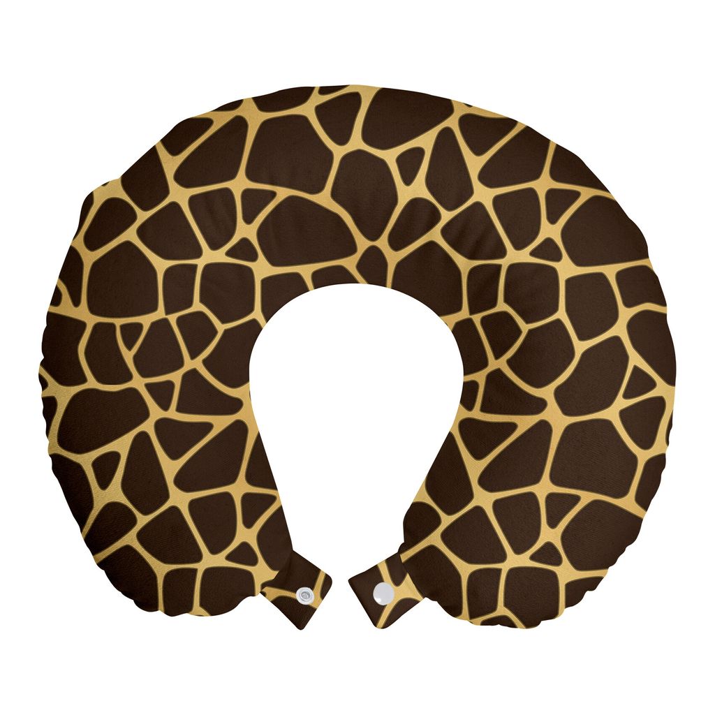 

ABAKUHAUS Giraffe Travel Pillow Подушка для шеи, абстрактный дизайн кожи животных, пенопластовые дорожные принадлежности для самолета и автомобиля, 30x30 см, темно-коричневый песочно-коричневый