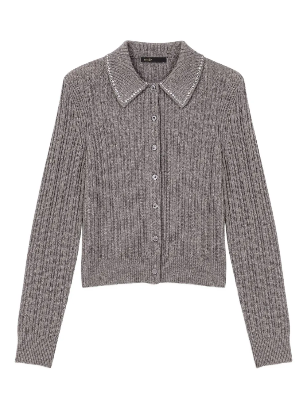 

Кардиган, украшенный стразами Maje, серый