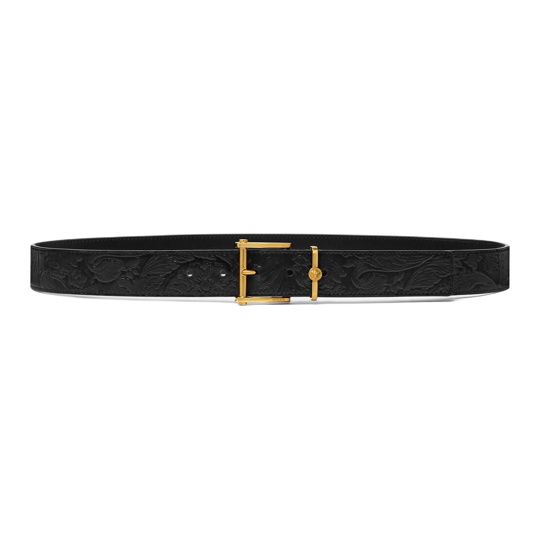 

VERSACE Тиснёный кожаный ремень, Black