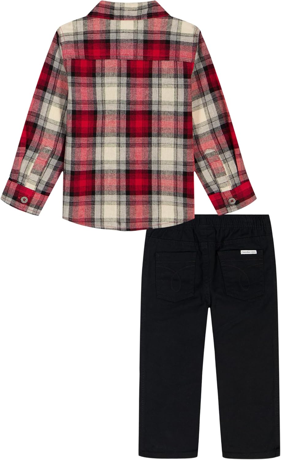 Комплект из 2-х тканых брюк Calvin Klein для мальчиков, Plaid/Black — фото 2