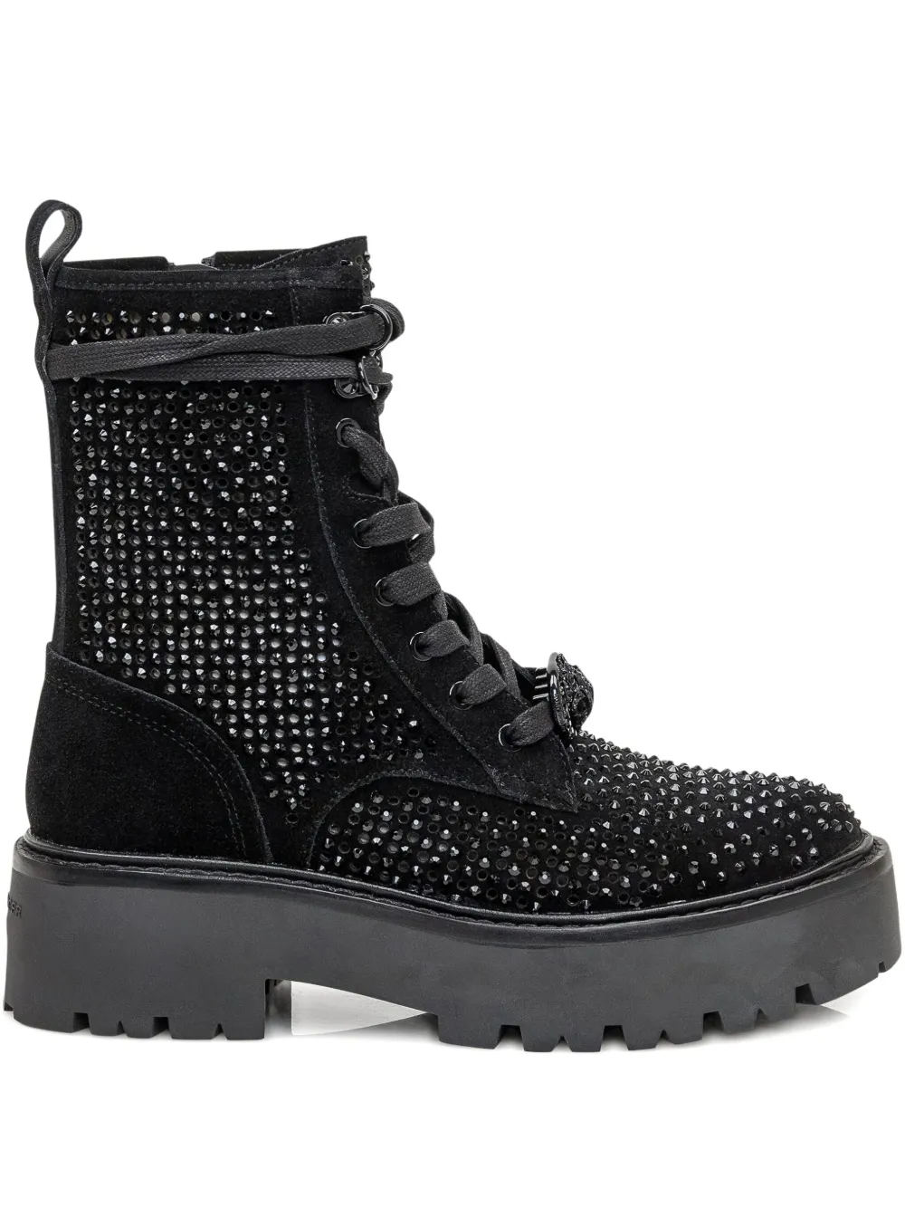 50-миллиметровые ботинки, украшенные кристаллами Kurt Geiger London, черный