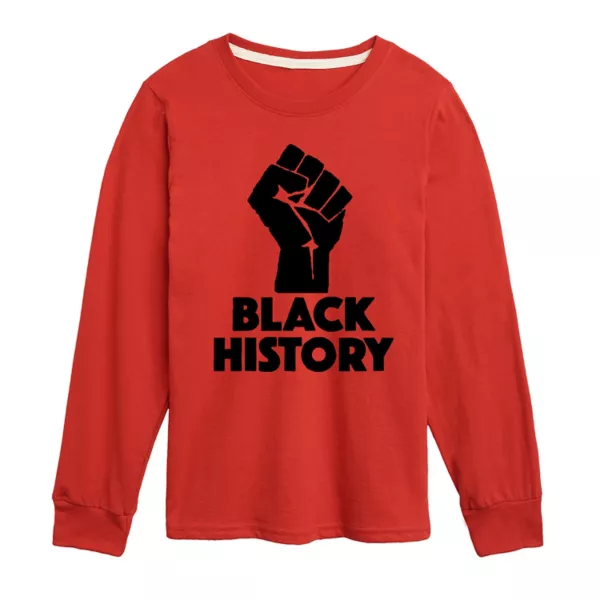 

Футболка с длинным рукавом для мальчиков 8-20 лет "Black History Power" Licensed Character, красный