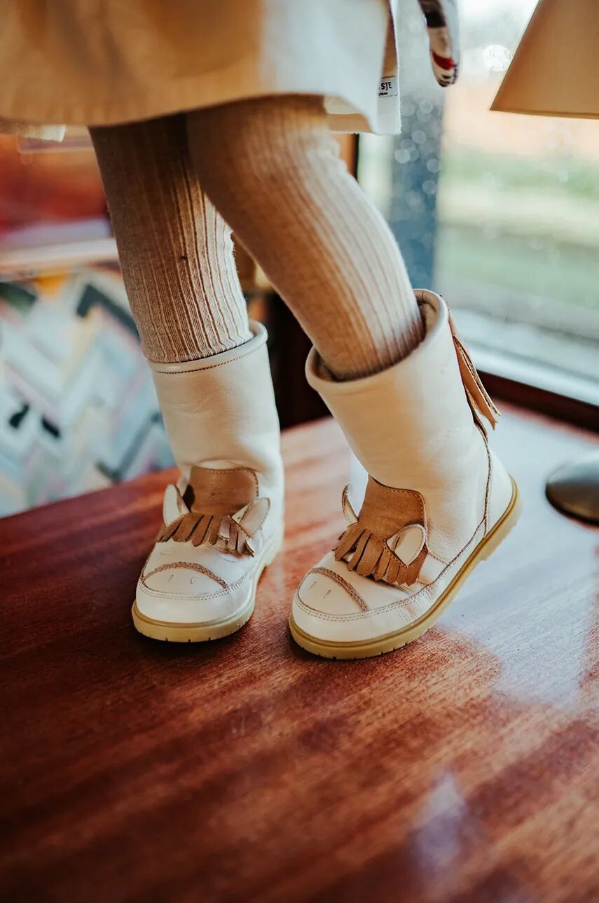

Детская кожаная зимняя обувь Donsje Wadudu Special Boots Horse, бежевый