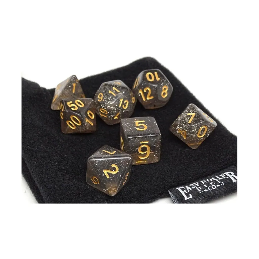 

Полуночное сияние с золотом (7), Dice - 7 Piece Poly Sets - Glitter/Sparkle (Easy Roller Dice)