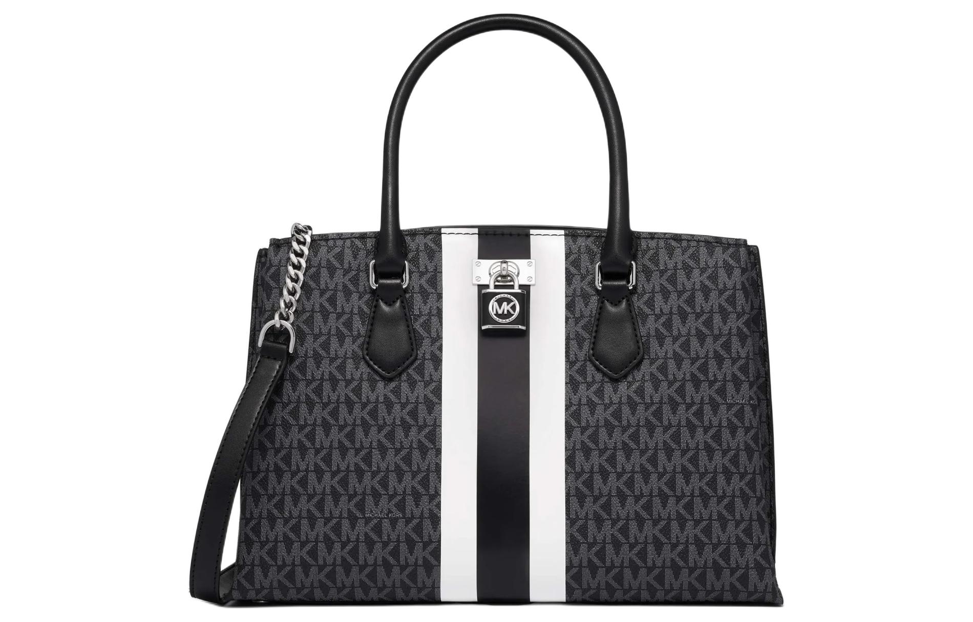 

MICHAEL KORS Искусственная кожа тоут, шоппер, сумка через плечо, женская сумка средний размер black & white