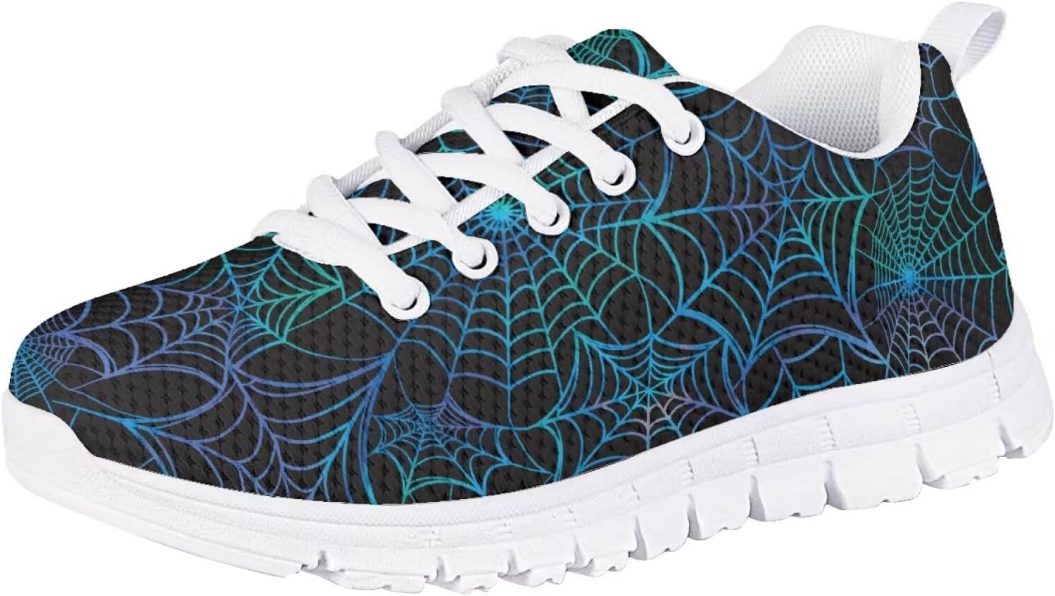 

Рождественские кроссовки Forchrinse для девочек и мальчиков, легкие шнурованные ходовые кроссовки, повседневные беговые кроссовки с противоскользящей подошвой, Halloween Spider Web