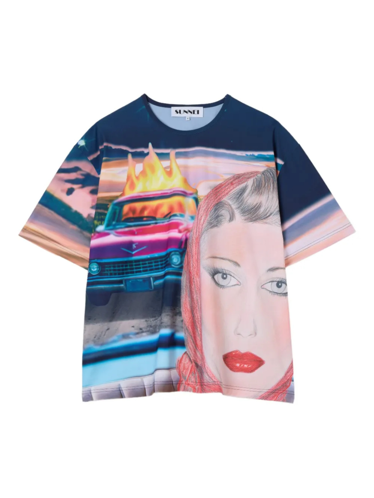 

Sunnei Annemarie-print Футболка, синий