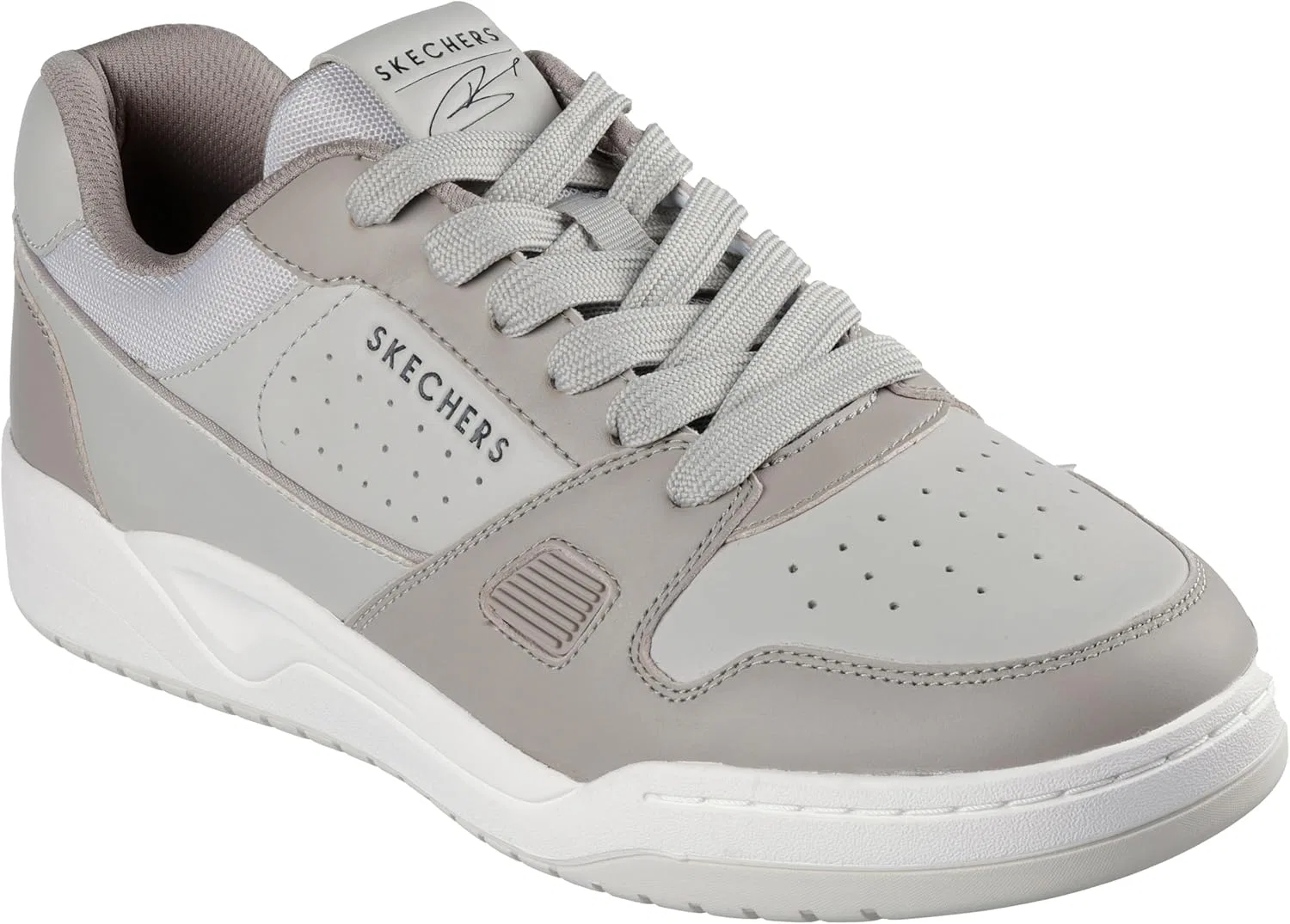 Мужские кроссовки Skechers Koopa Harry Kane Court Trainers, Stone Leather Suede Mesh Trim