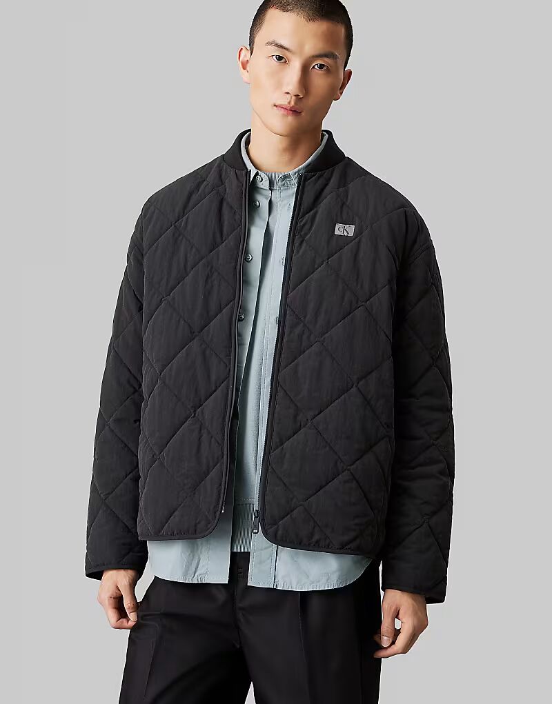

Стеганая куртка из нейлона Calvin Klein Jeans в черном цвете