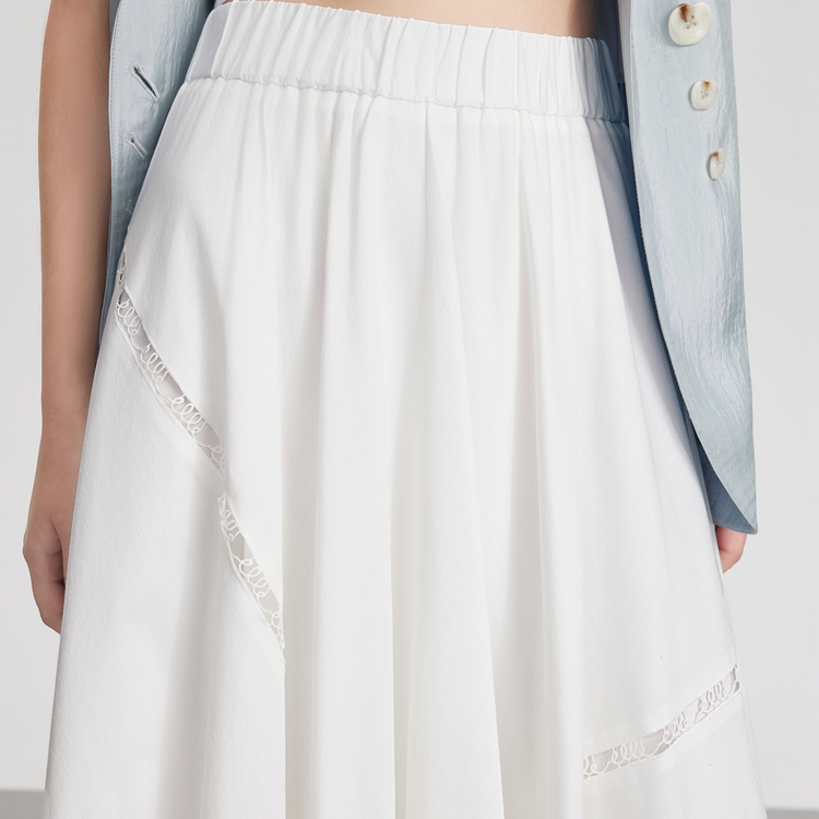 

ELLE Повседневная длинная юбка для женщин, белая, Moderate