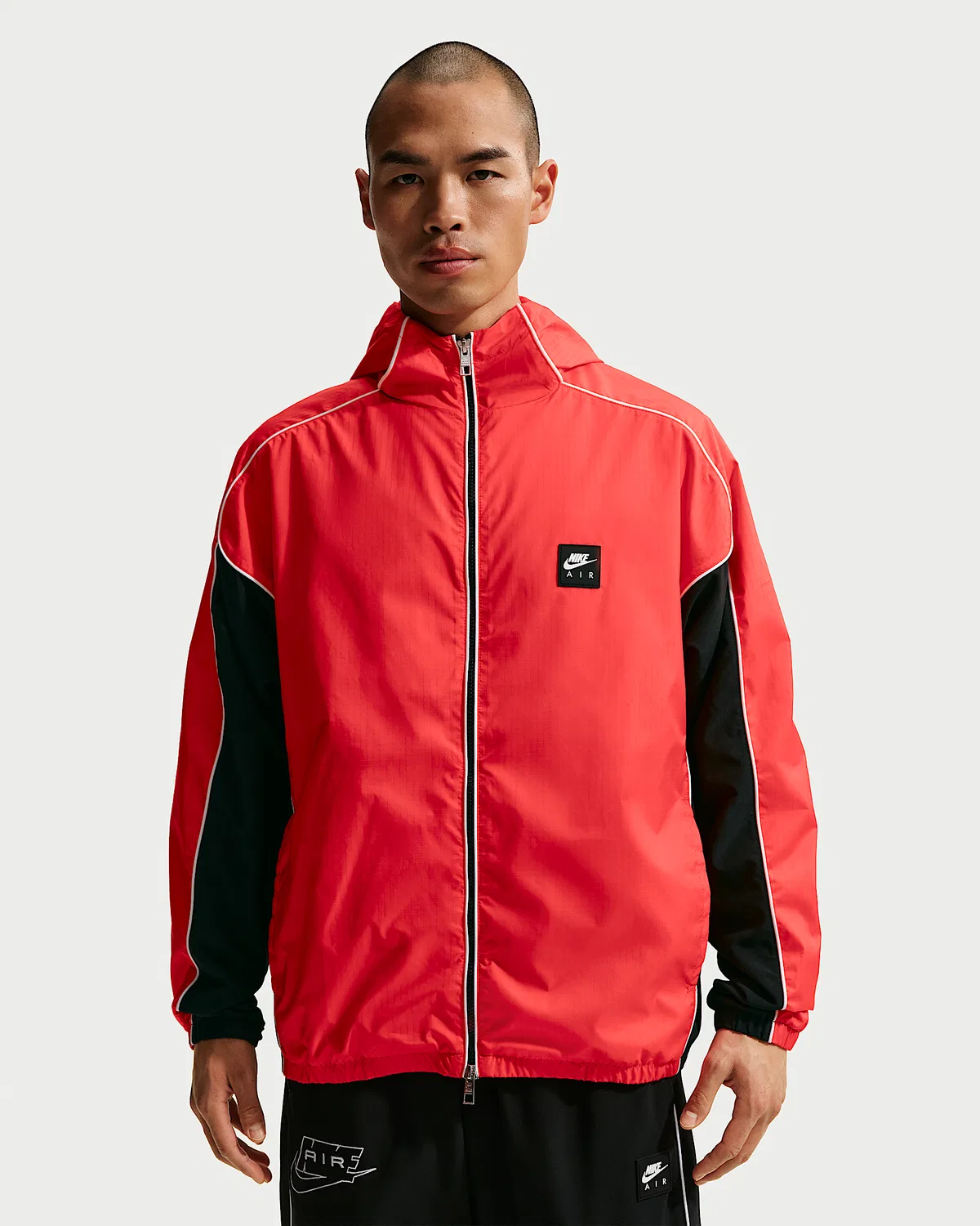 Мужская гибридная куртка Nike Air с полной застежкой-молнией, Light Crimson/Black/White