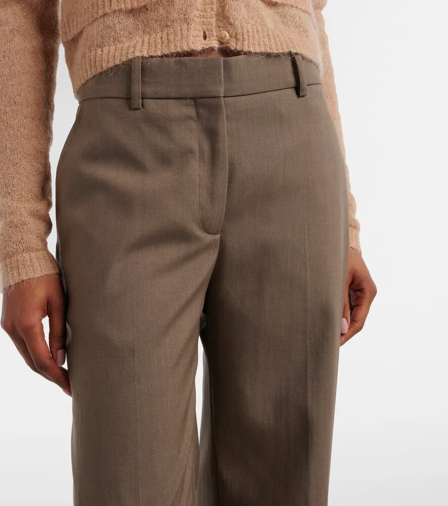 Широкие брюки из шерстяной смеси Pekko Acne Studios, бежевый — фото 4