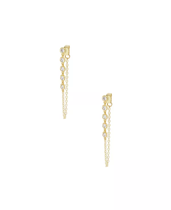 

Серьги-Цепочки с подвесками, покрытые золотом и кристаллами Ettika, gold-plated