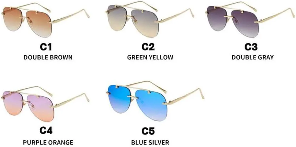 

Модные солнцезащитные очки для женщин, большие, роскошные, металлические, стильные, винтажные, женские, с защитой от УФ-излучения UV400 TKKTLLT, Gold Gradient Tea