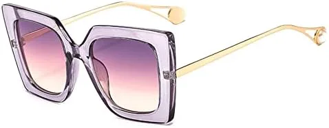 

Женские солнцезащитные очки большого размера, винтажные женские очки в металлической оправе для путешествий, большие солнцезащитные очки MTZJH, Gray Pink