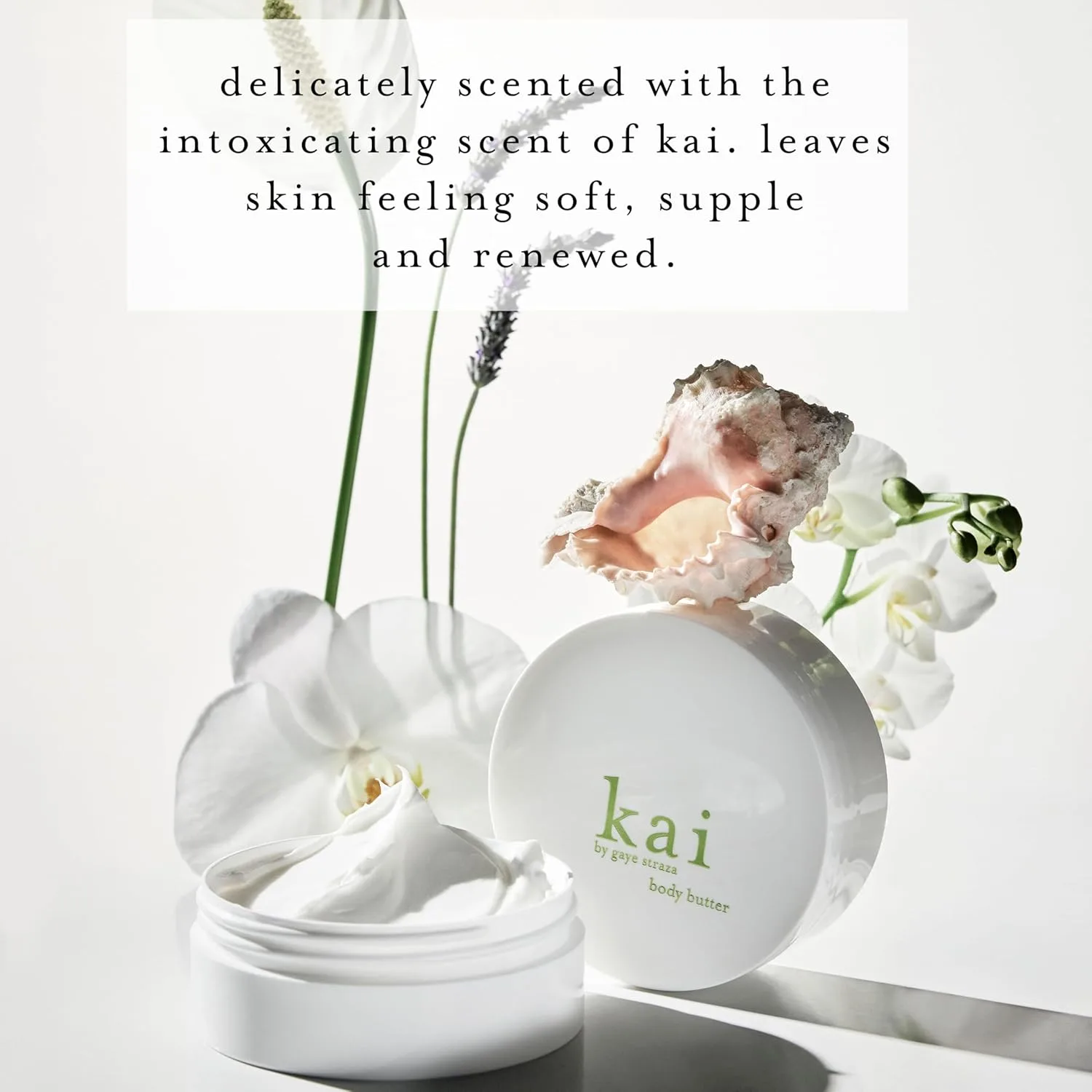 Kai Body Butter - нежный суфлейный крем для тела с ароматом свежей садовой гардении и белых экзотических цветов, 181 г, для мягкой и сияющей кожи, веганский, чистый состав, вдохновленный воспоминаниями о Гавайях, white — фото 2