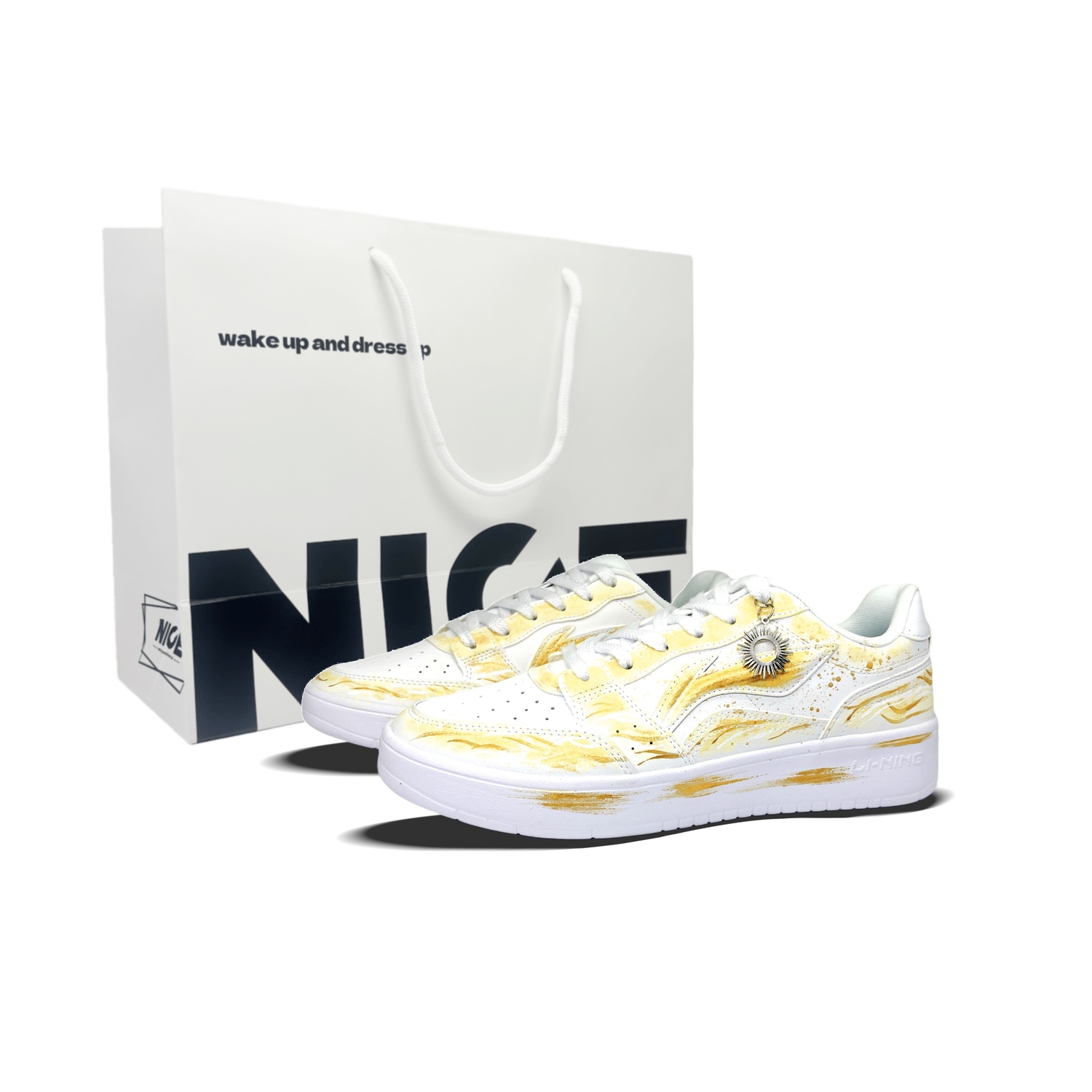 

Кроссовки для скейтбординга Li Ning Sycee с противоскользящим и износостойким покрытием, низкие, унисекс., radiant золото sunrise