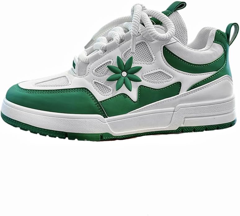 

Мужские модные кроссовки на шнуровке с цветочным узором, удобные платформенные противоскользящие кеды, для всех сезонов Azttoztto, зеленый