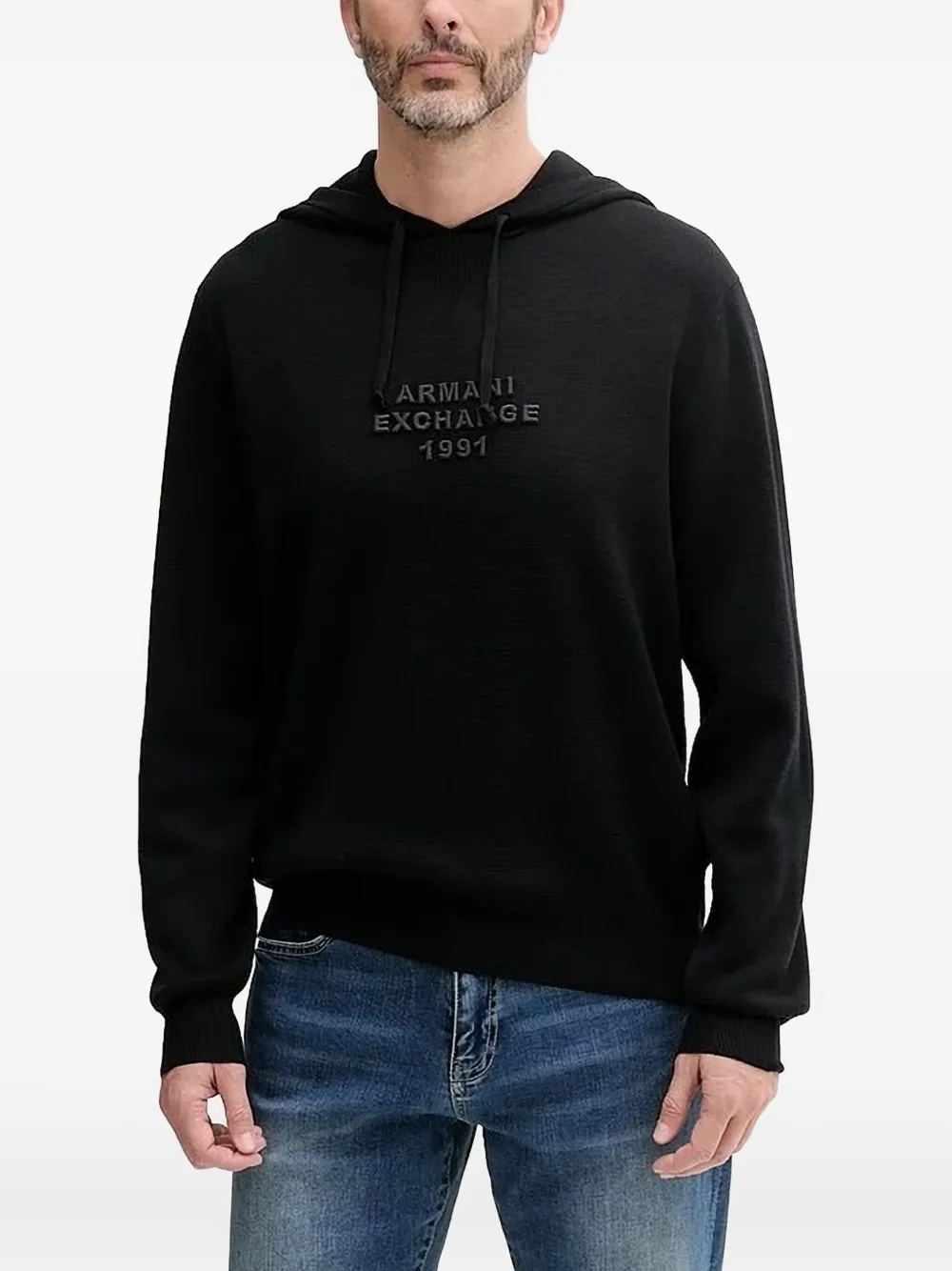 

Толстовка с вышитым логотипом Armani Exchange, синий