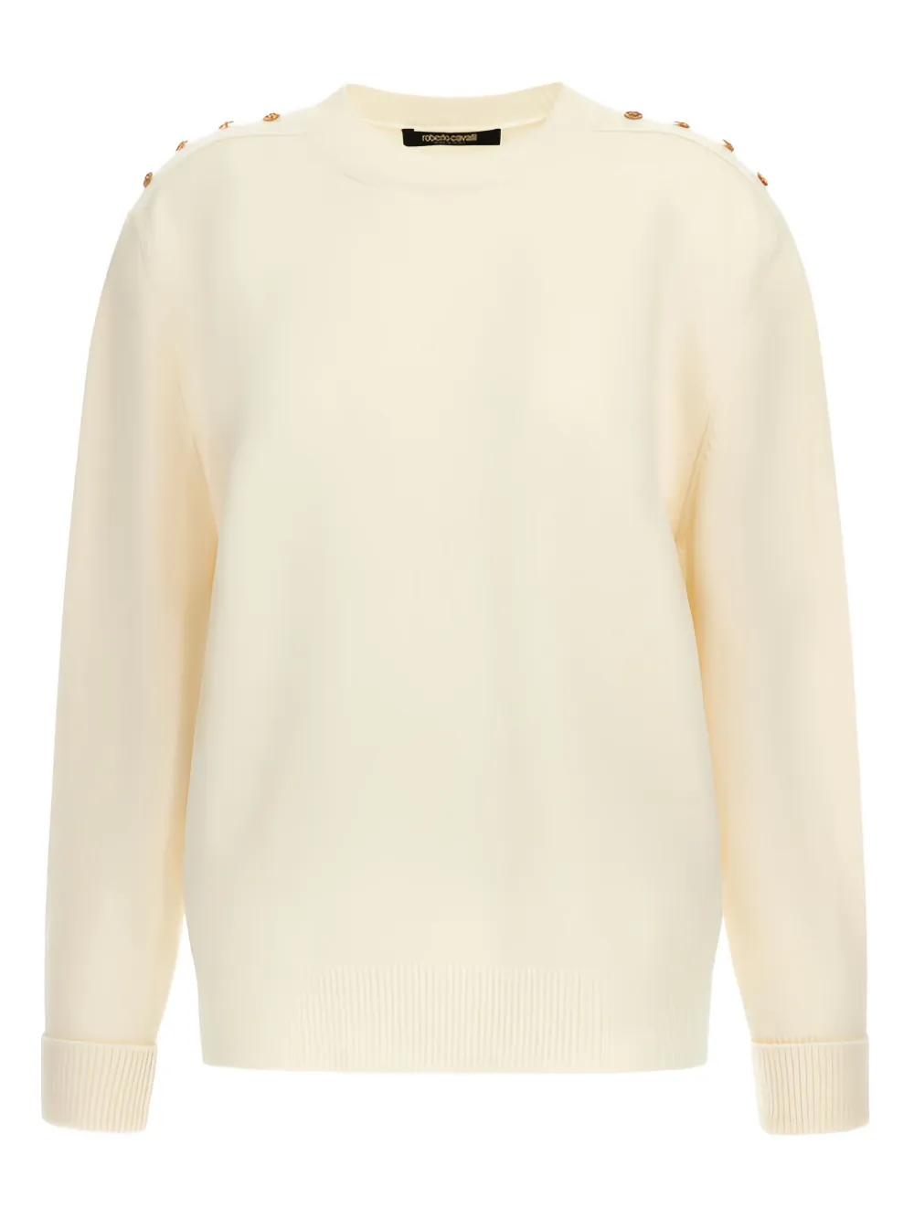 

Шерстяной свитер с декоративными пуговицами Roberto Cavalli, нейтральный