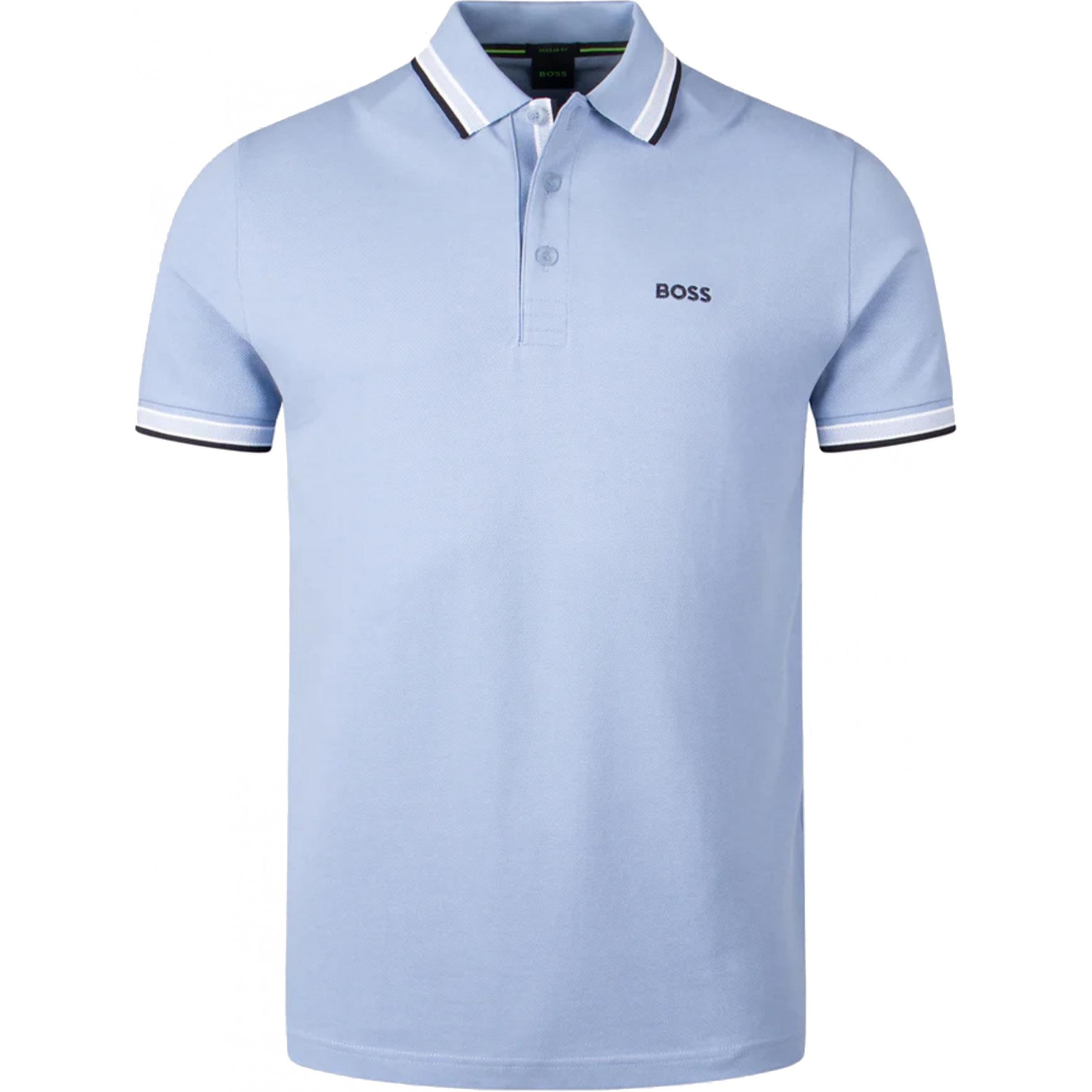 

Босс логотип вышитая короткий рукав поло HUGO BOSS, синий