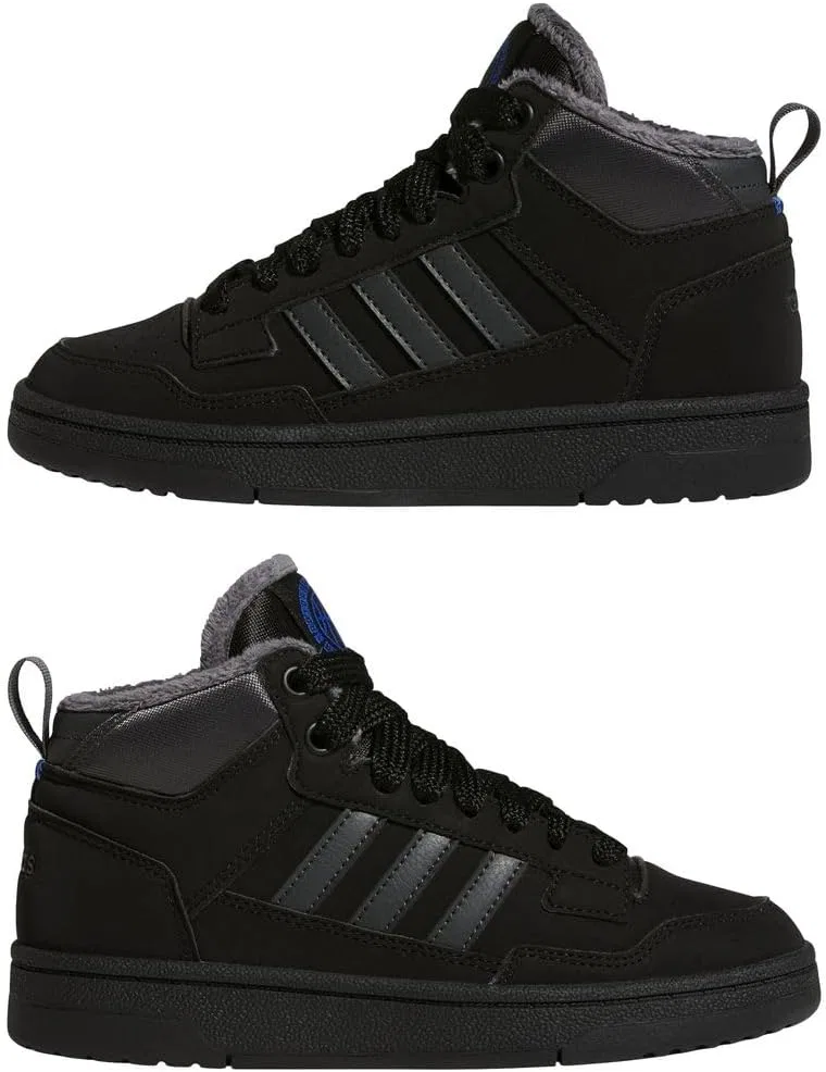 Детские зимние кроссовки Adidas Unisex Kinder Rapid Court Mid Junior SCHUHE, Core Black Carbon Cream White