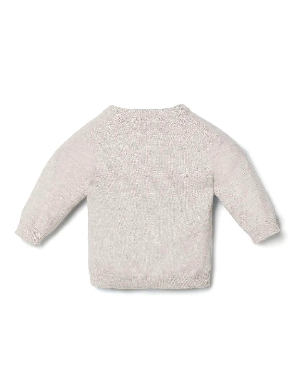 Кашемировый джемпер с мотивом медведя Brunello Cucinelli Kids, серый — фото 2