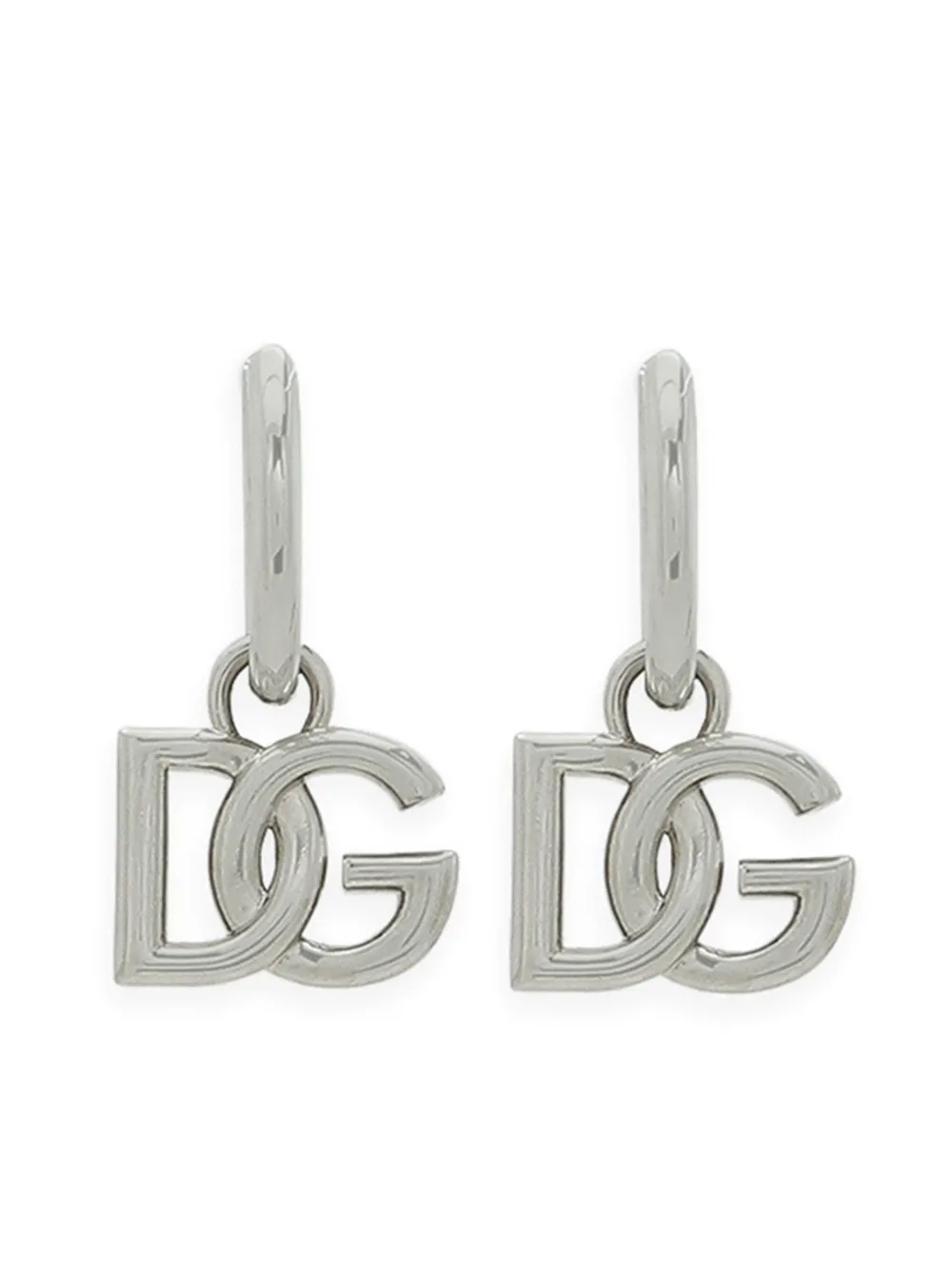 

Серьги-кольца с подвеской-логотипом Dolce & Gabbana, серебристый