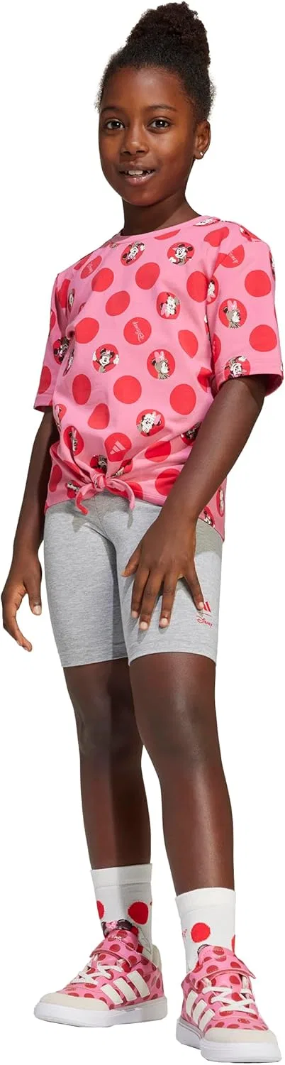 Детский комплект футболка и шорты adidas, Disney, Pink Fusion/Multicolor