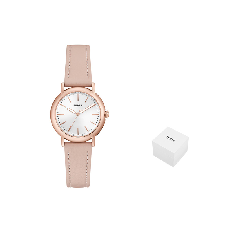 

Furla Часы HERITAGE Series Wrist Watch Quartz Movement Genuine Leather Strap 32mm White Dial Women's Watch, Nude