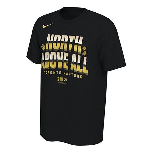 

Футболка Nike NBA Toronto Raptors 2019 Champion Alphabet Printing Round Neck Short Sleeve Black, черный