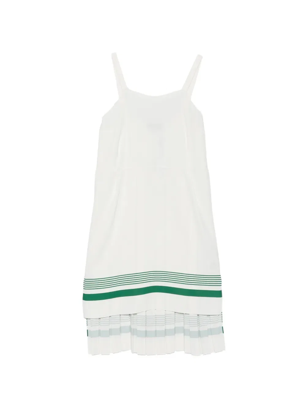 Платье Lacoste в полоску, плиссированное, белое