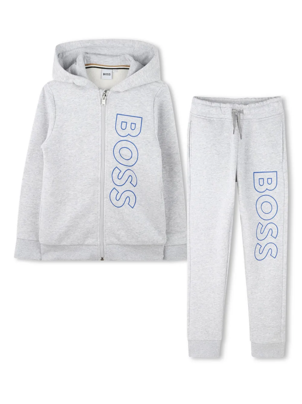 

Спортивный костюм на молнии с принтом BOSS Kidswear, серый