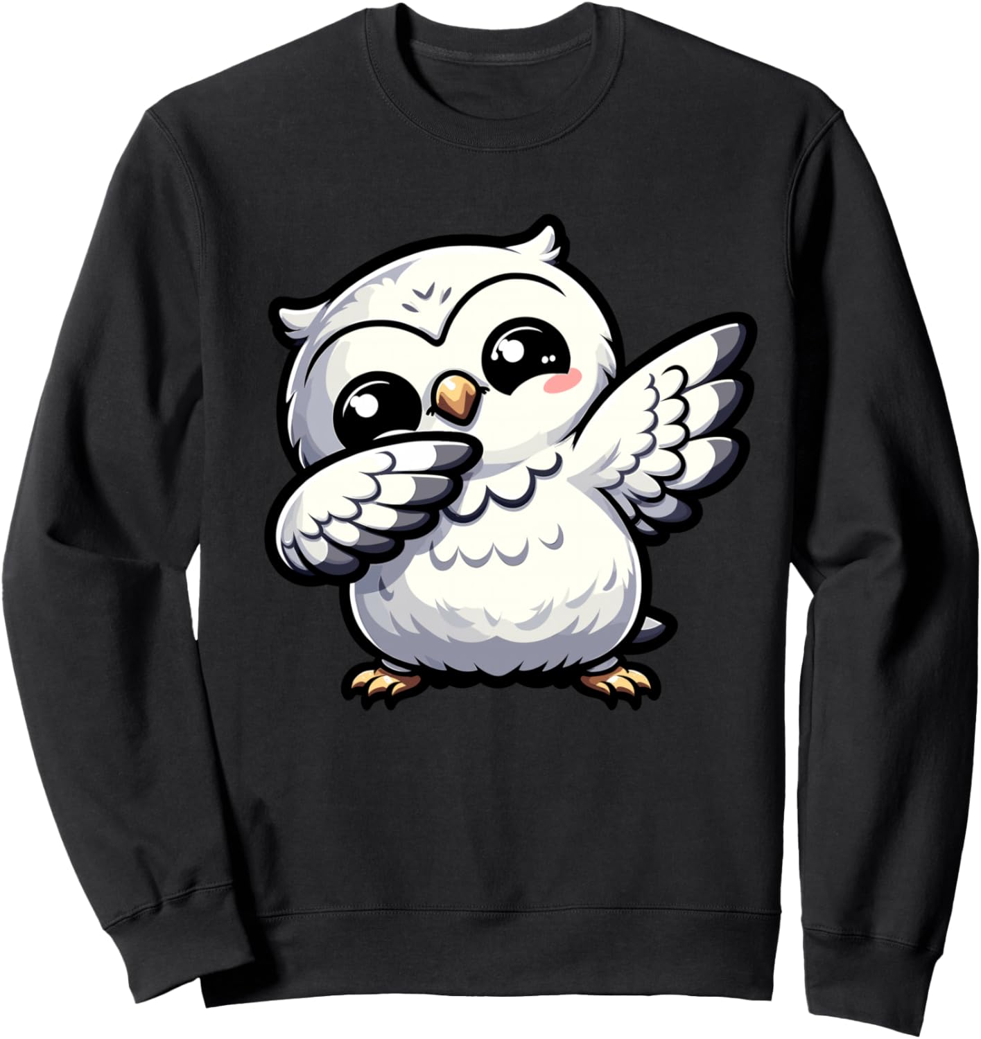 

Полярная сова, танцующая полярная сова, мультяшная полярная сова, милая толстовка с полярной совой Snowy Owl, черный