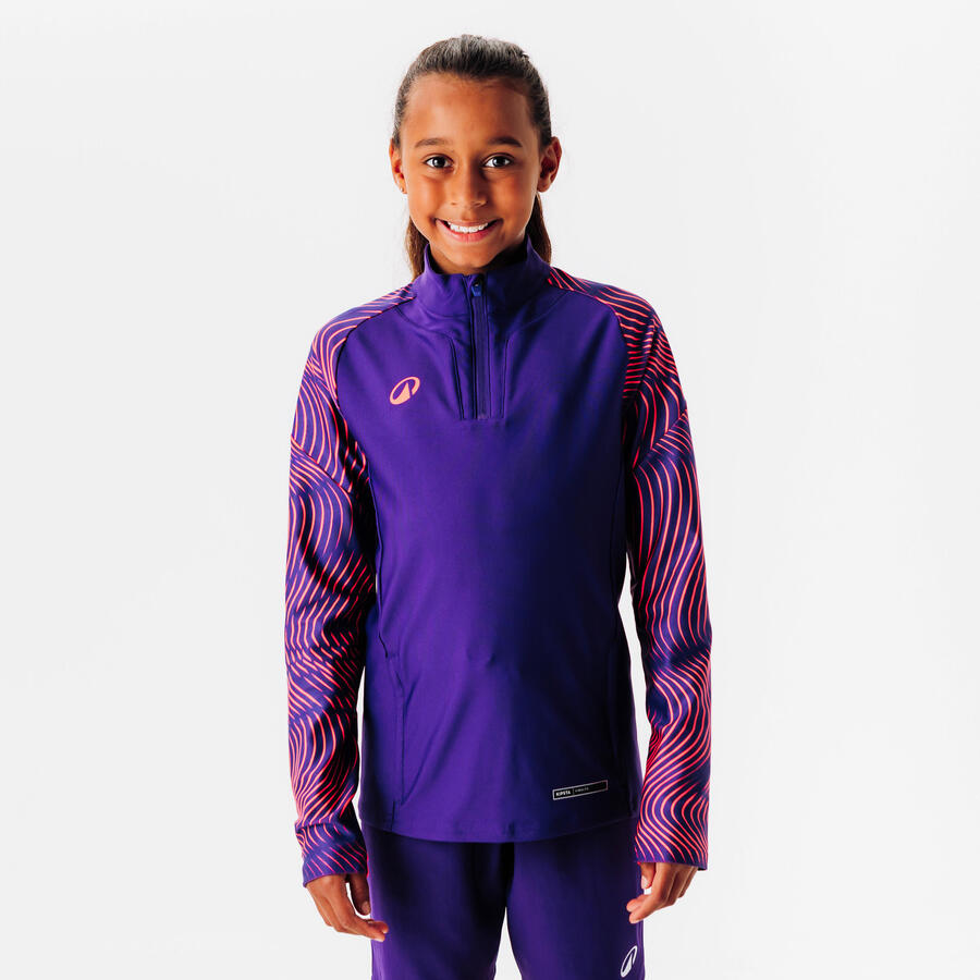 

KIPSTA Детская толстовка на молнии длиной 1/2 дюйма — Club Wavy, фиолетовый/неоново-розовый