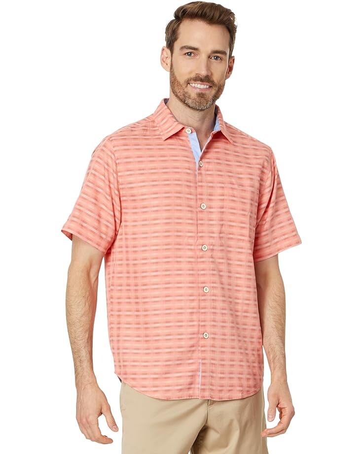 

Рубашка Tommy Bahama Coconut Point Pixel Paradise Camp, цвет Coral