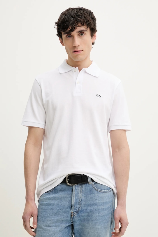 

Хлопковая поло T-REJUST-DOVAL-PJ POLO SHIRT Diesel, белый