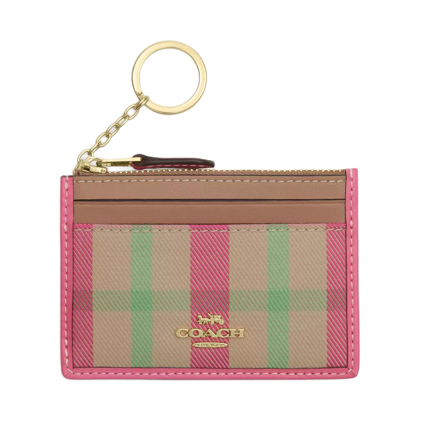 

COACH Узкий чехол Id Case Canvas с держателем для карт мини женский pink multicolor, Розовый, COACH Узкий чехол Id Case Canvas с держателем для карт мини женский pink multicolor