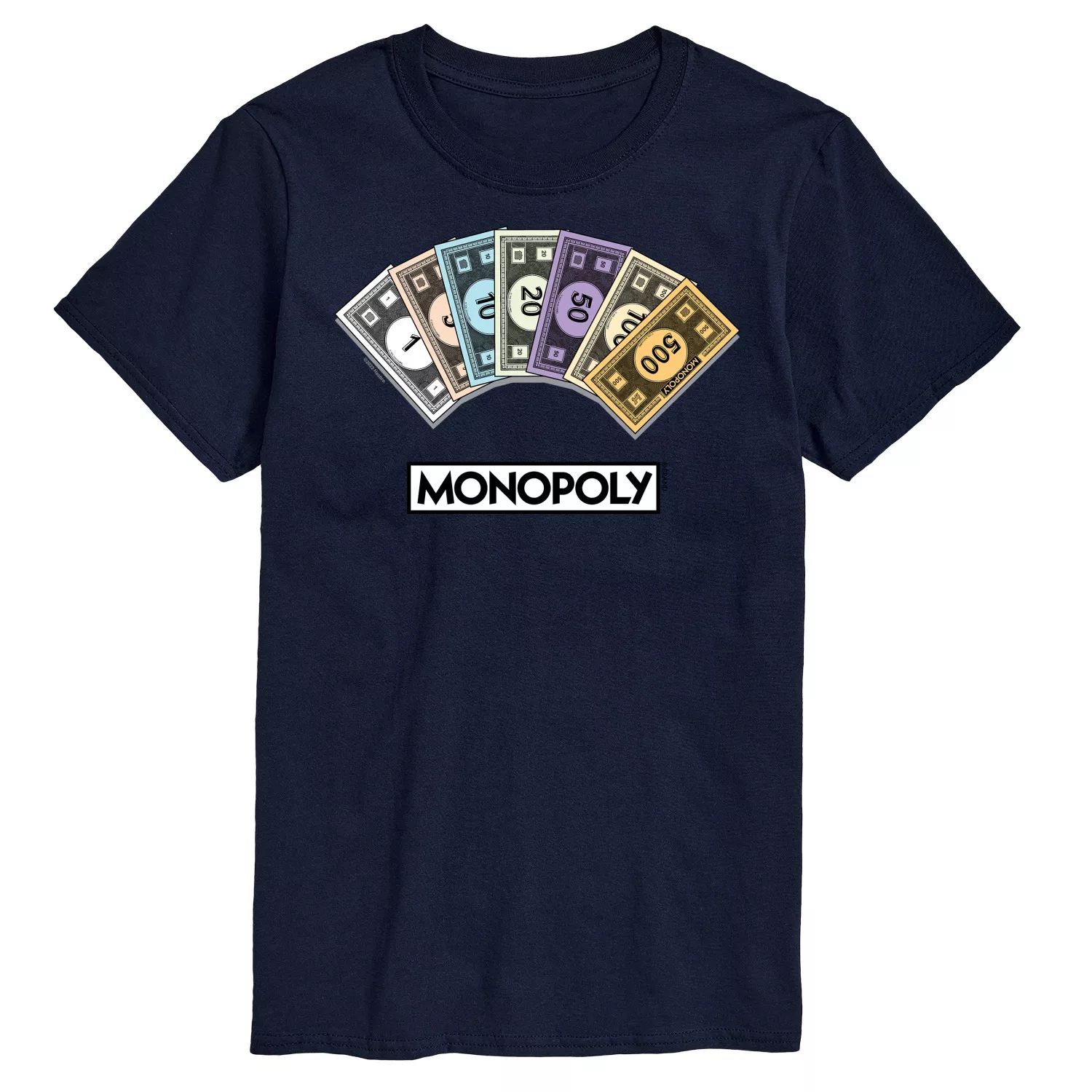 

Футболка с рисунком Big & Tall Monopoly Money Stack Licensed Character, синий