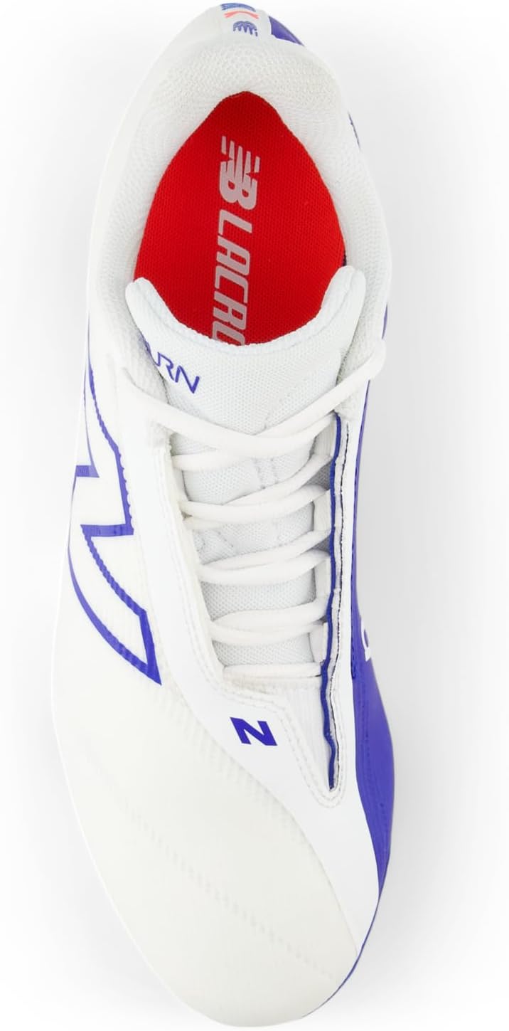 Кроссовки Unisex New Balance BurnX4 Lacrosse Cleats, White/Blue — фото 2