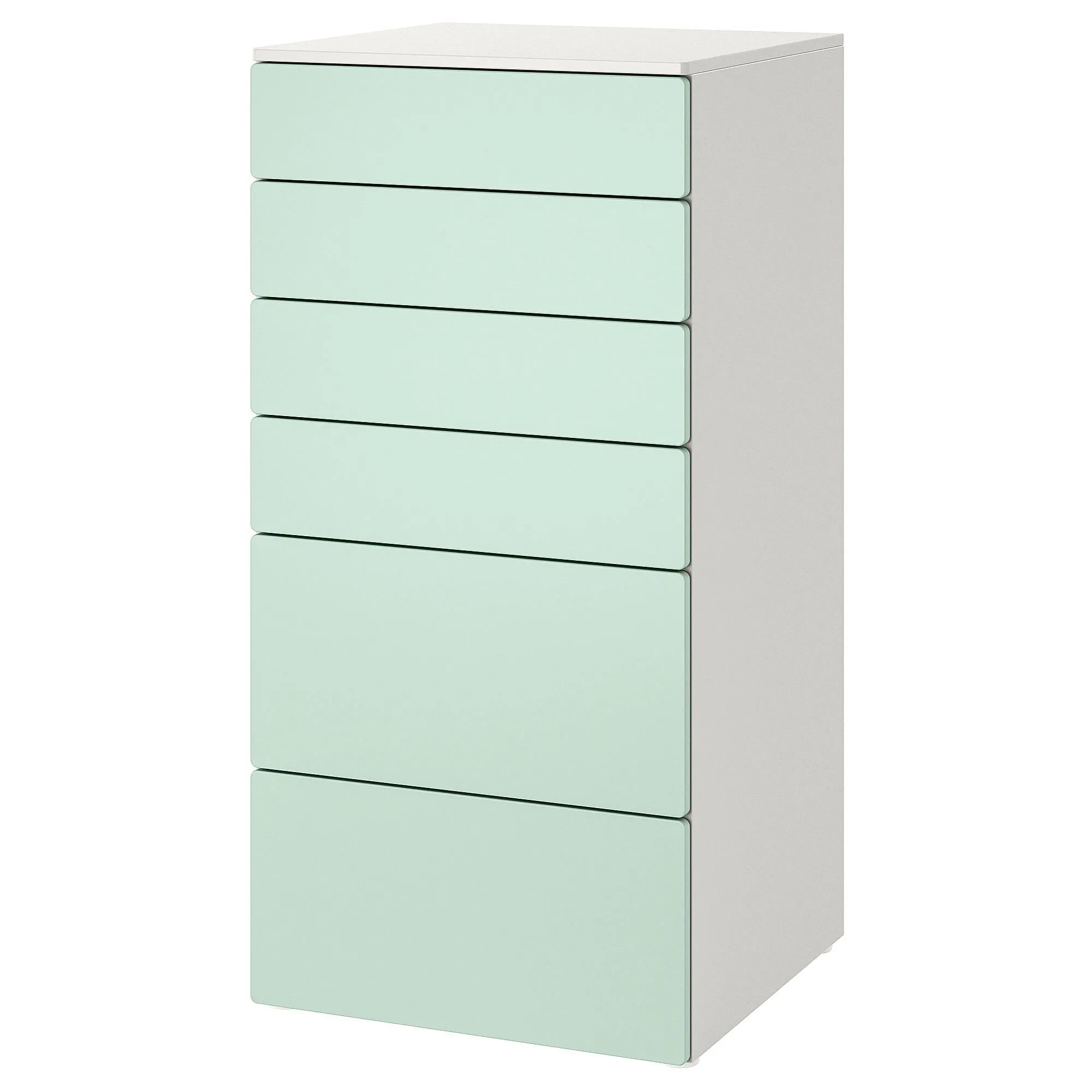 

Детский комод, белый/салатовый, 60x57x123 см, PLATSA/SMÅSTAD IKEA