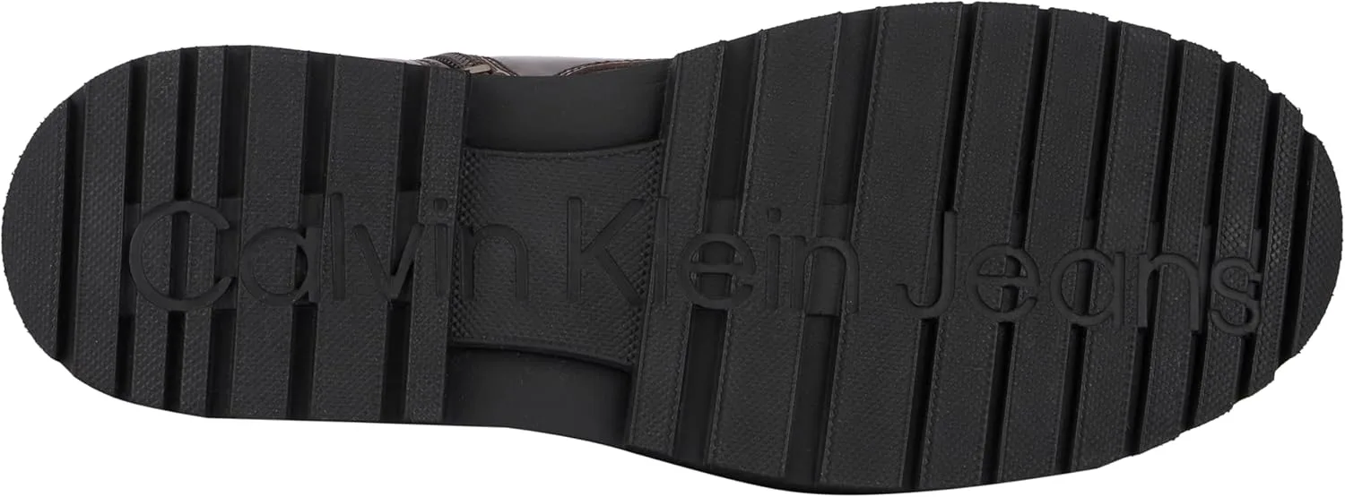 Ботинки среднего размера Calvin Klein Eva на шнуровке, мужские, кожаные, черный/темно-коричневый — фото 2