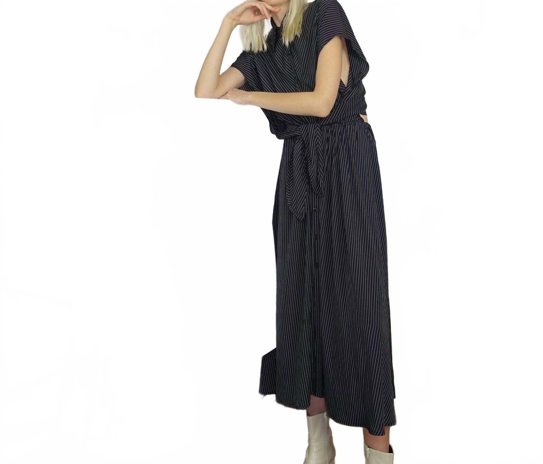 

Женское платье The Scott черное с белой полосой Heike-NY