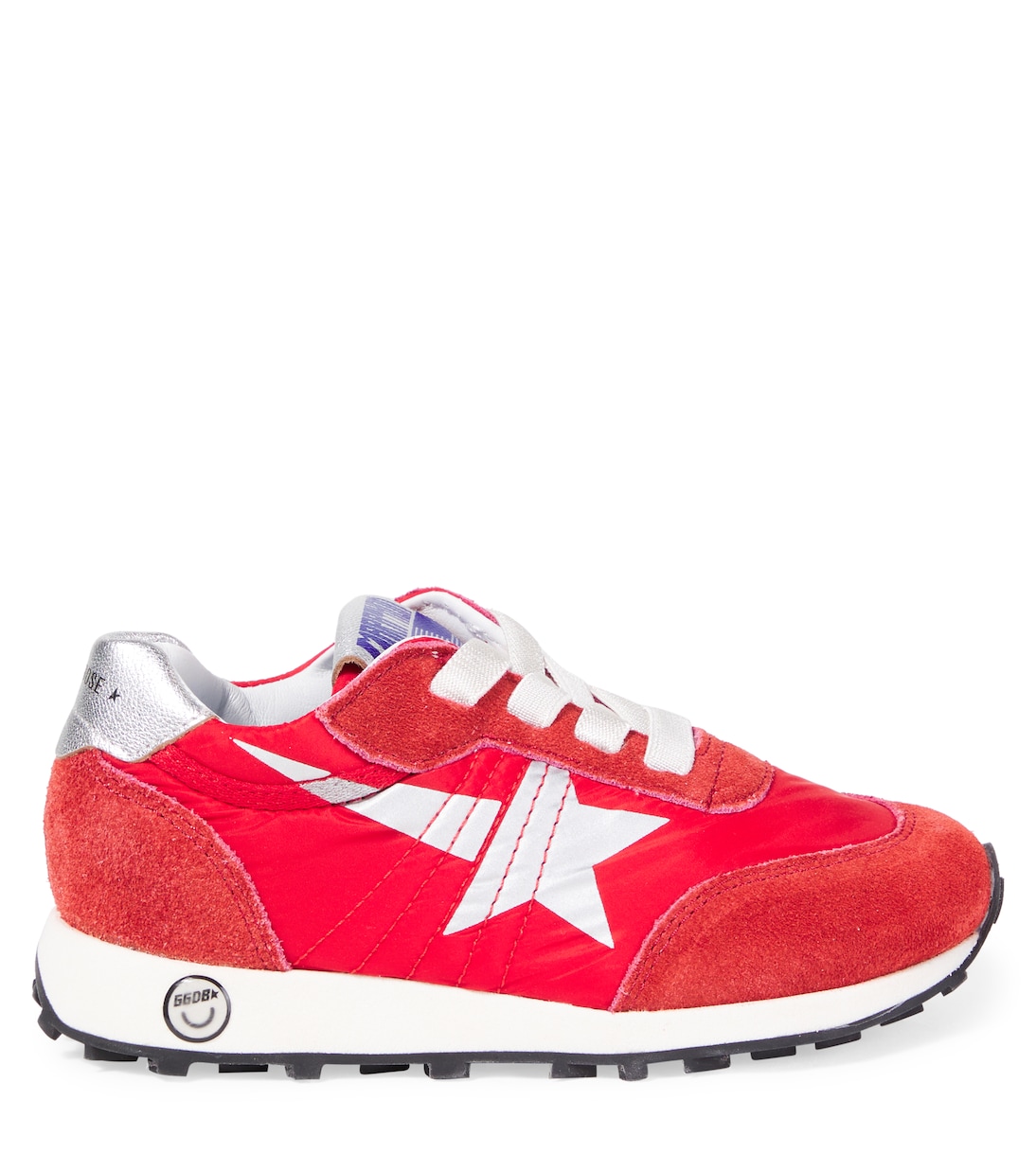 Беговые кроссовки Marathon с отделкой из замши Golden Goose Kids, Red/Silver — фото 3