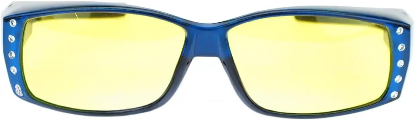 

Легкие поляризованные солнцезащитные очки для женщин — надеваются поверх очков с диоптриями, имеют линзы для вождения в темное время суток и украшены стразами Mass Vision, Aqua Blue