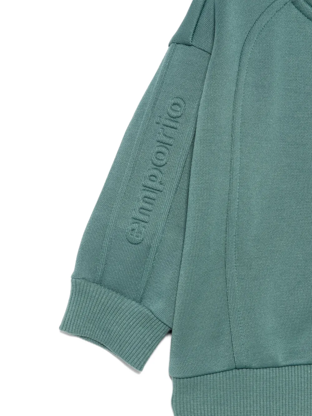 Толстовка на молнии с тисненым логотипом Emporio Armani Kids, зеленый — фото 3