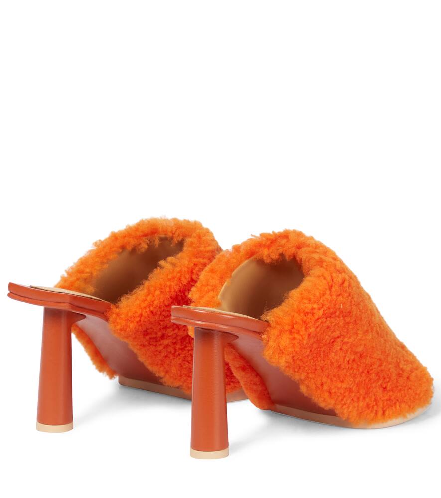 Мюли Carrés Ronds с мехом Jacquemus, Orange 213fo02-213 401700 — фото 3