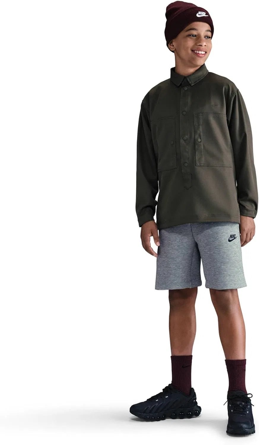 Шорты Tech Fleece Nike, Dark Grey Heather/Black — фото 3